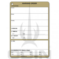 A5 Platoon Warning Order Slate Cards